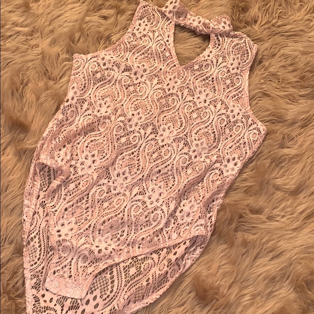Pink Lace Bodysuit